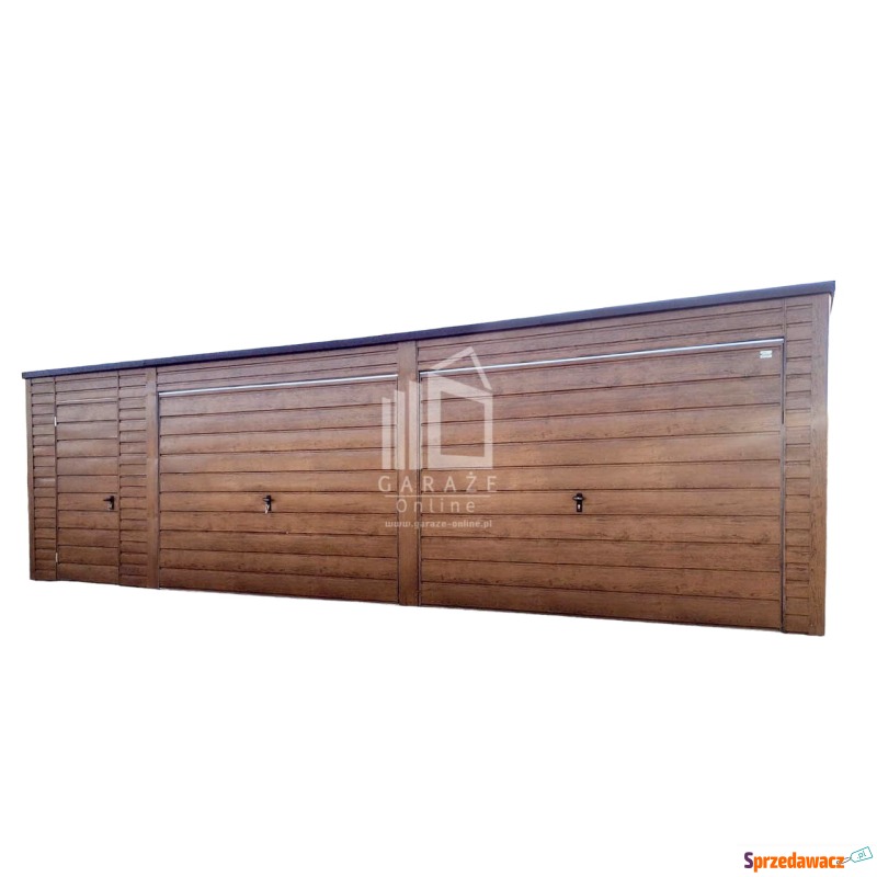 Garaż blaszany  8m x 6m poziom spad tył 2x Brama... - Garaże i wiaty - Elbląg