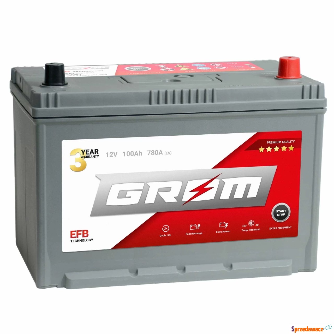 Akumulator 100Ah 780A GROM efb...