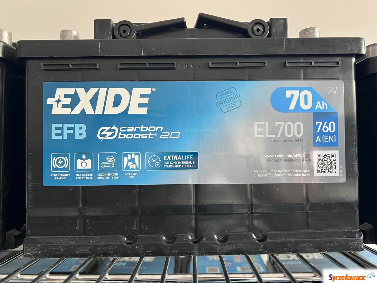 Akumulator EFB 12V 70Ah 760A Exide