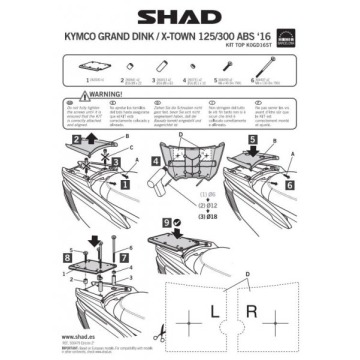 SHAD K0GD16ST STELAŻ KUFRA TYŁ DO KYMCO X-TOWN 125i