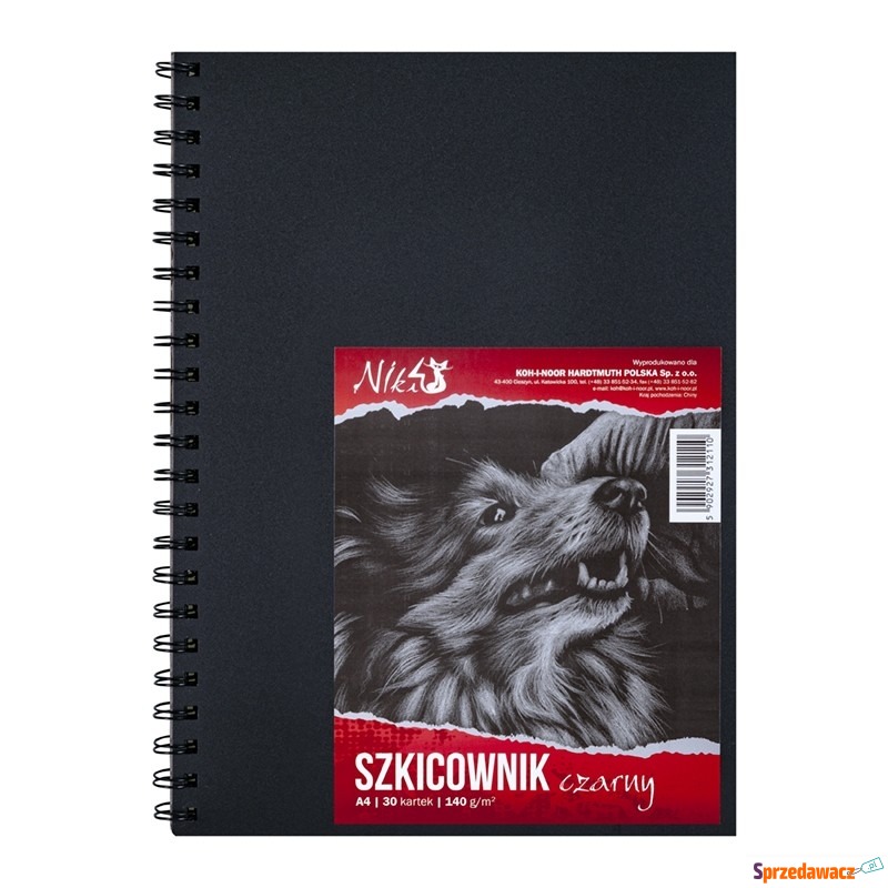 KIN SZKICOWNIK NA SPIRALI A4 140 G. 30 ARK. CZARNY - Pozostałe  - Wrocław