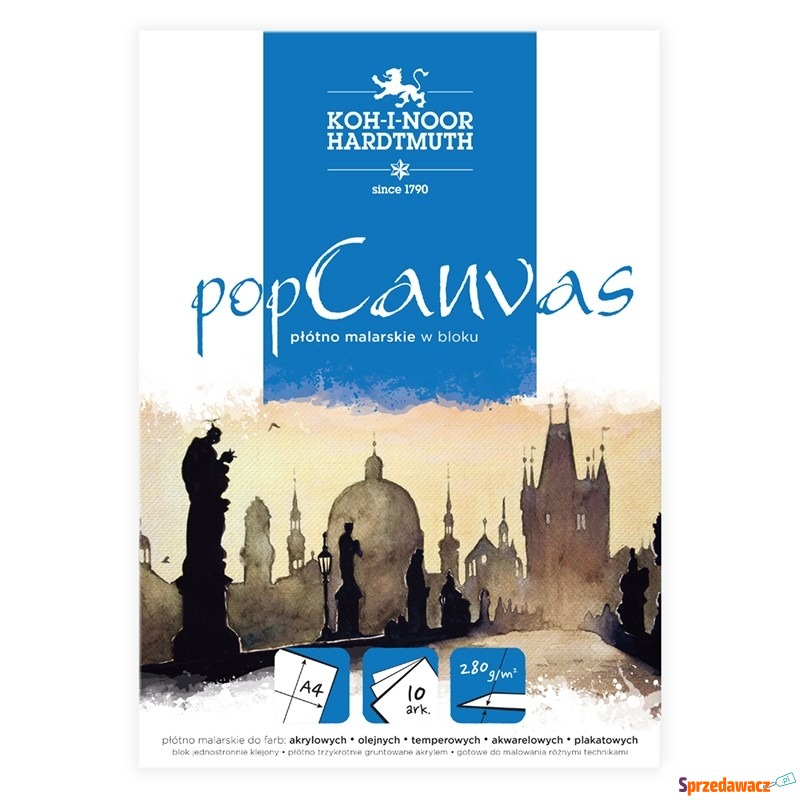 KIN PŁÓTNO MALARSKIE W BLOKU A4 280 G. 10 ARK.... - Pozostałe  - Piła