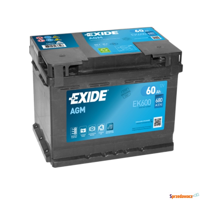 Akumulator Exide AGM Start&Stop ek600 60Ah 680A... - Akumulatory - Kędzierzyn-Koźle