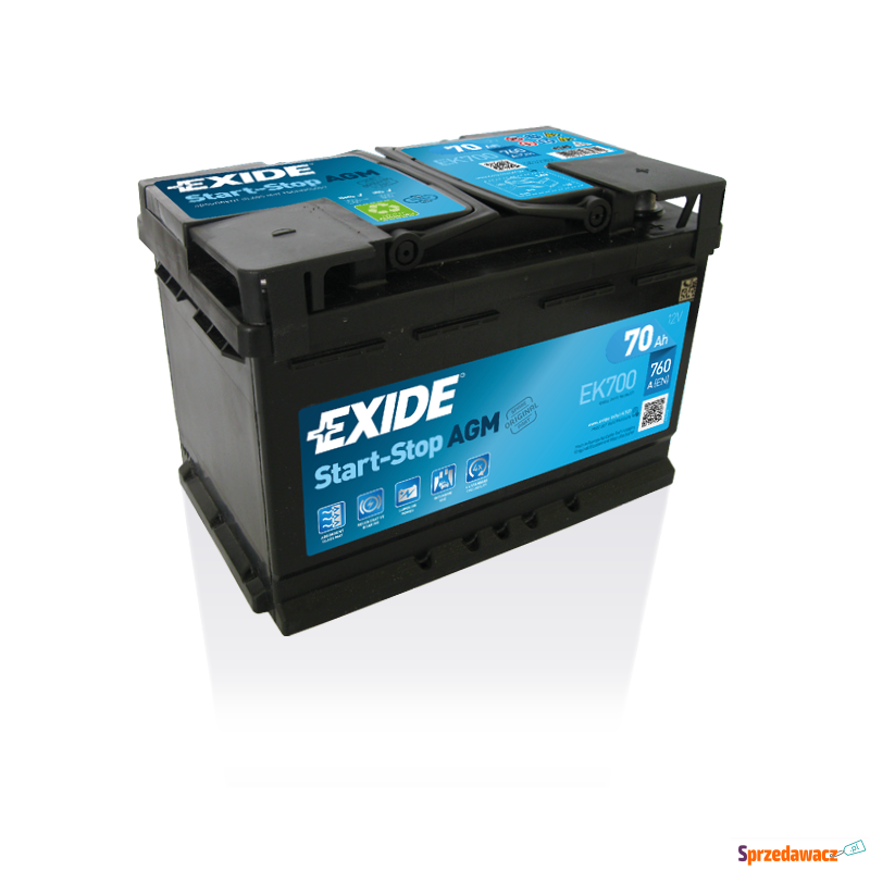 Akumulator Exide AGM start&stop ek700 70Ah 760A - Akumulatory - Kędzierzyn-Koźle