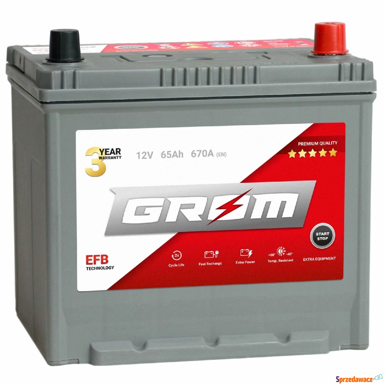 Akumulator 65Ah 670A GROM efb...