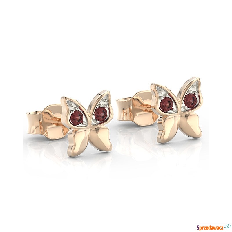 Kolczyki z różowego złota z cz...