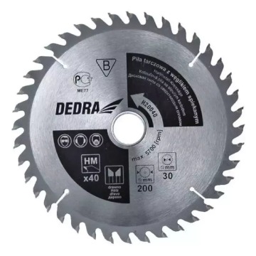 PIŁA TARCZOWA DO DREWNA Z WĘGLIKIEM DEDRA H45060... - Pozostałe części - Opalenica - zdjęcie 2