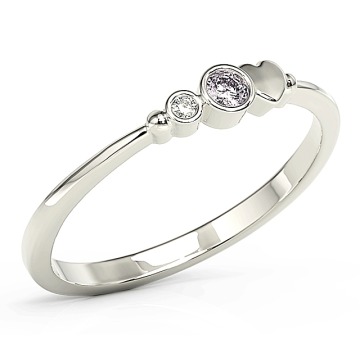 Pierścionek z białego złota z cyrkoniami lavendową i białą Swarovski BP-6807B-C