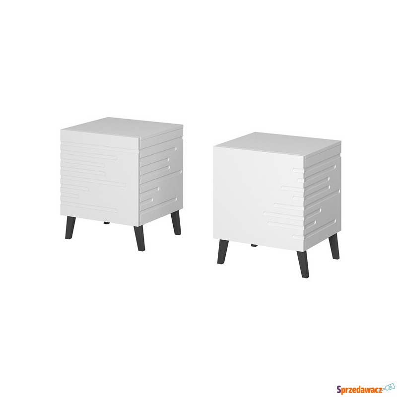 Komplet szafek nocnych biała mat 44 cm Ikon - Stoliki nocne - Bielsko-Biała