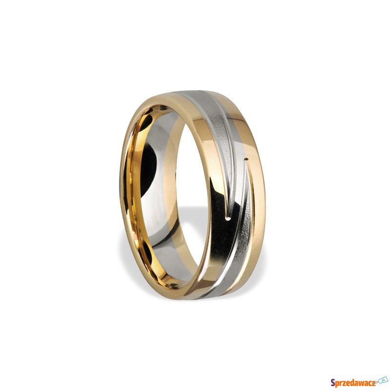 Obrączka z żółtego i białego p...