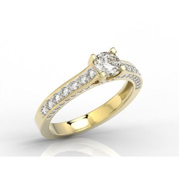 Pierścionek z żółtego złota z brylantami 0,78 ct wzór LP-50Z-R