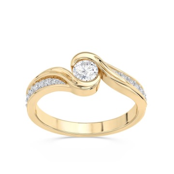 Pierścionek z żółtego złota z brylantami 0,39 ct wzór BP-2839Z-R