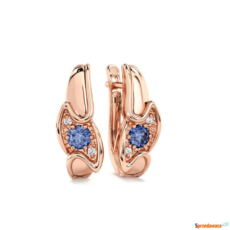 Kolczyki z  topazami london blue i brylantami... - Kolczyki, klipsy - Płock