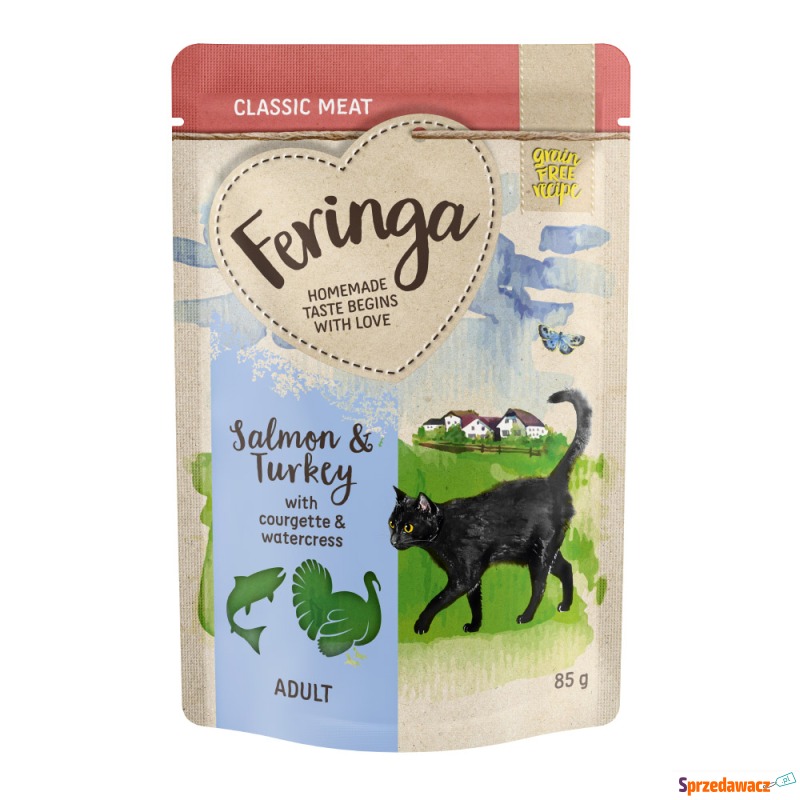 Feringa w saszetkach, 12 x 85 g - Łosoś i indyk... - Karmy dla kotów - Zgorzelec