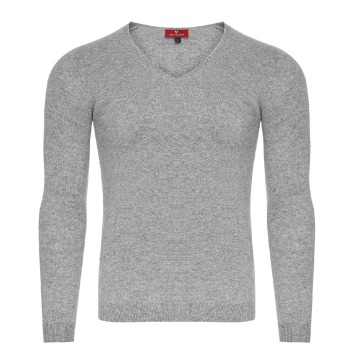 Szary sweter 100% kaszmir VAN THORN L