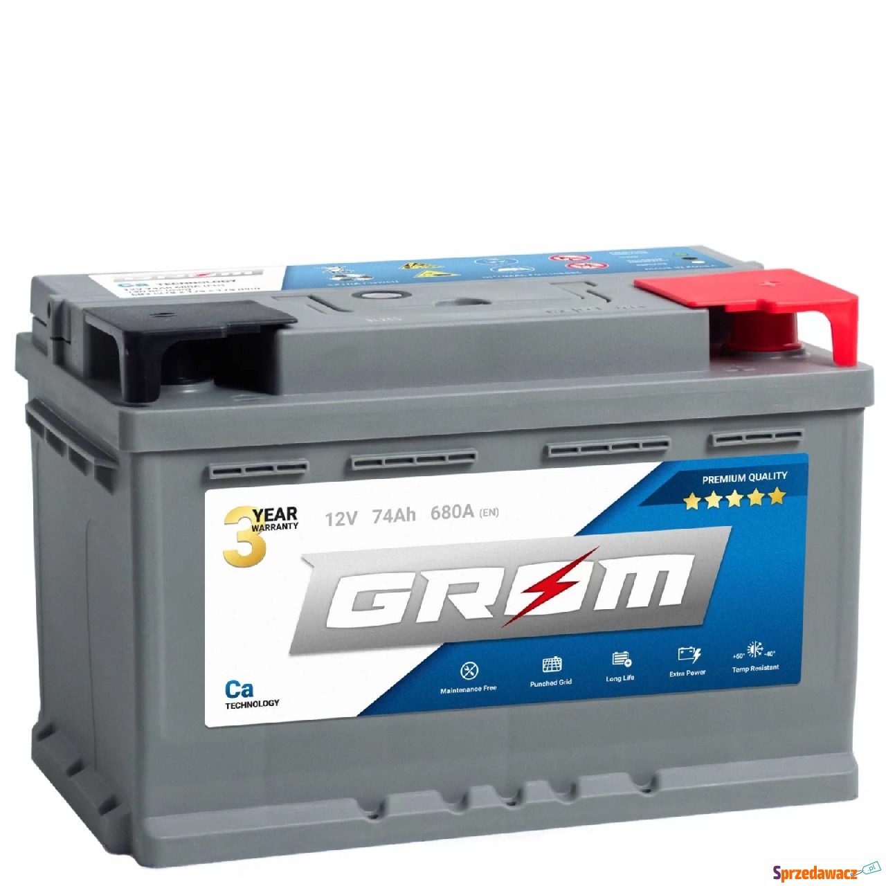 Akumulator 74Ah 680A GROM Premium