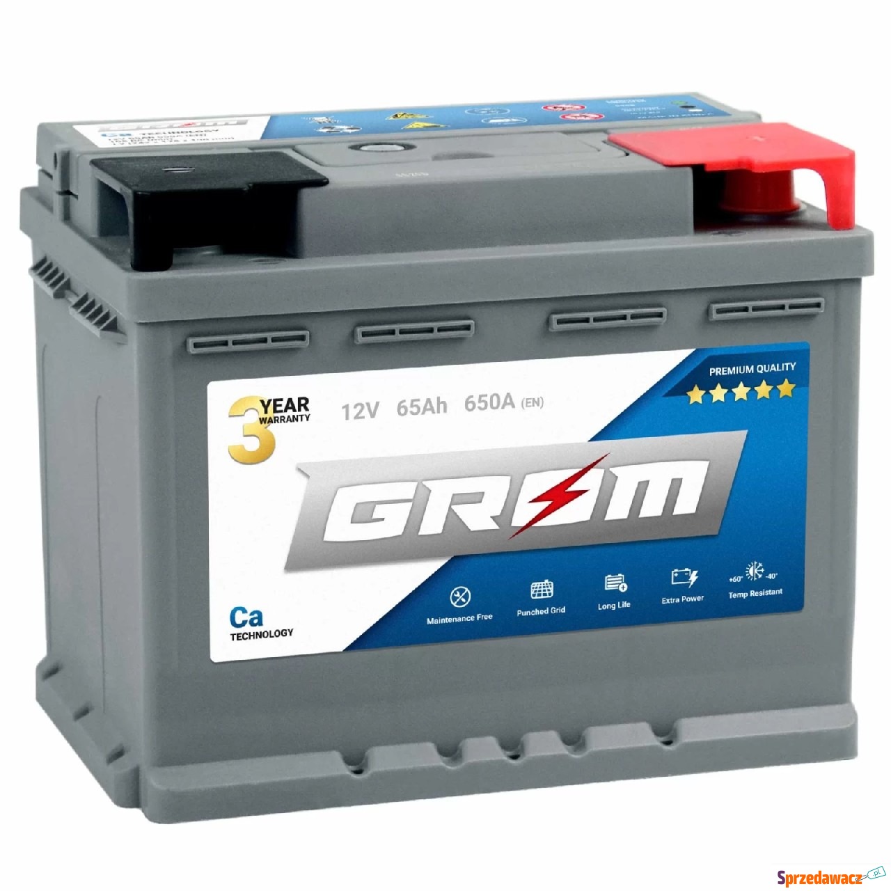 Akumulator 65Ah 650A GROM Premium