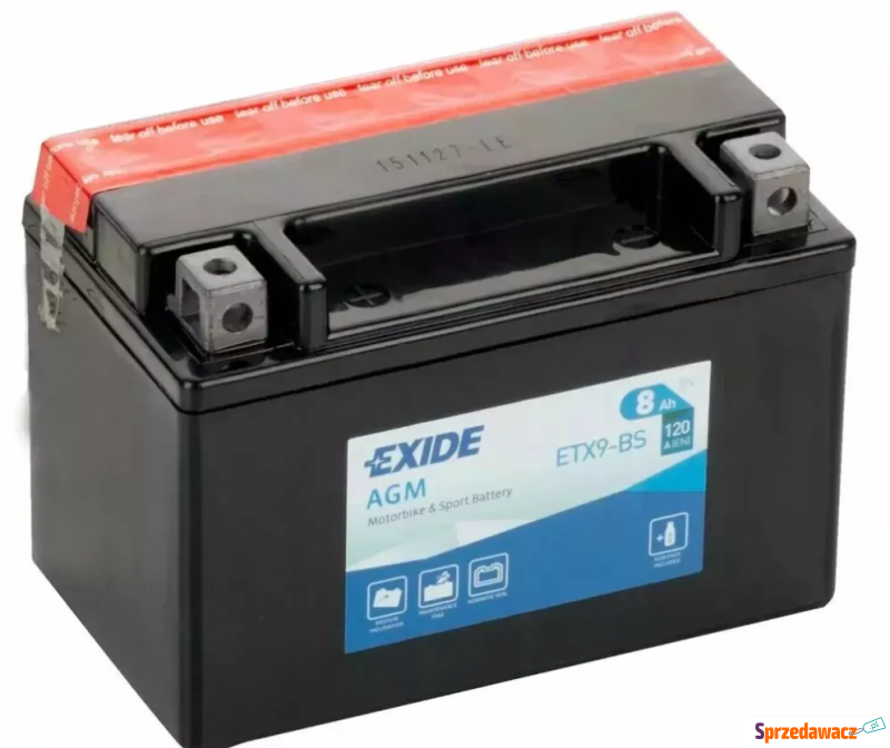 Akumulator 8Ah 120A Exide Etx9-Bs...