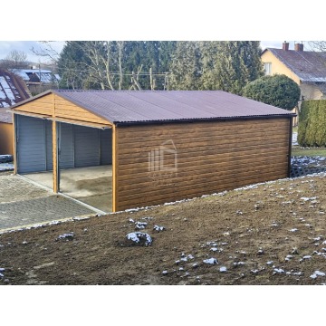 Garaż blaszany 6x6,5m bramy uchylne  drewnopo... - Garaże i wiaty - Malbork - zdjęcie 2