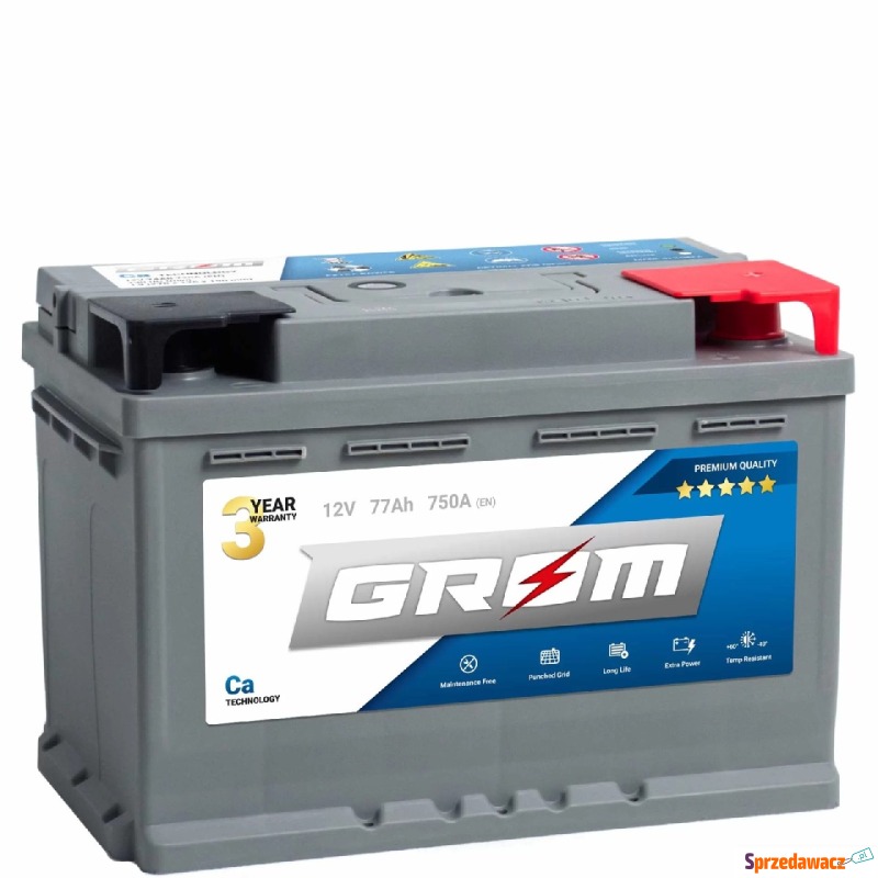 Akumulator 77Ah 750A GROM Premium - Akumulatory - Biała Podlaska