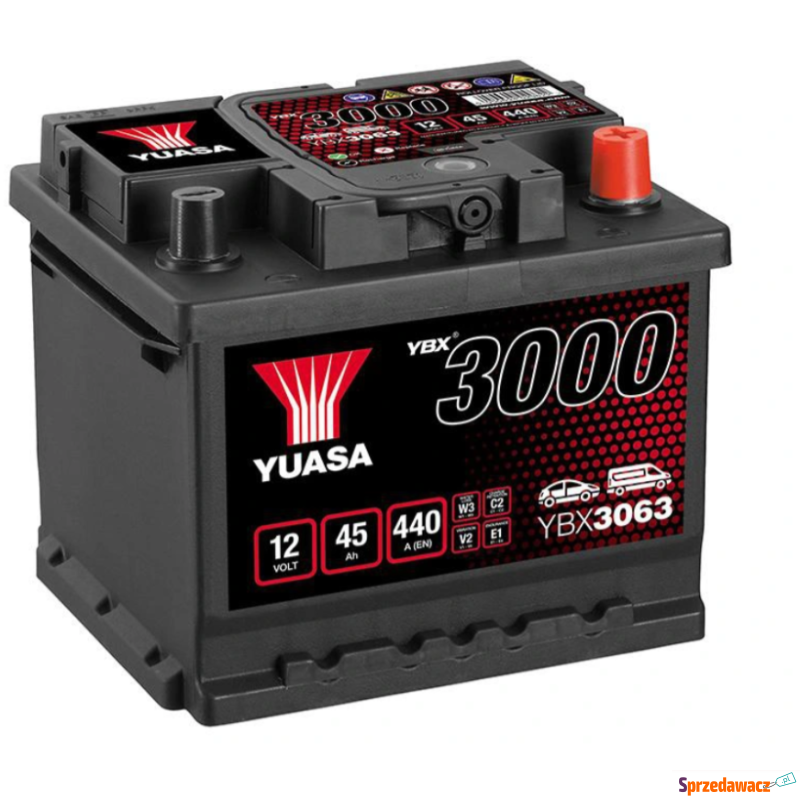 Akumulator 12V 45Ah 440A  Yuasa Standard  Prawy... - Akumulatory - Słupsk