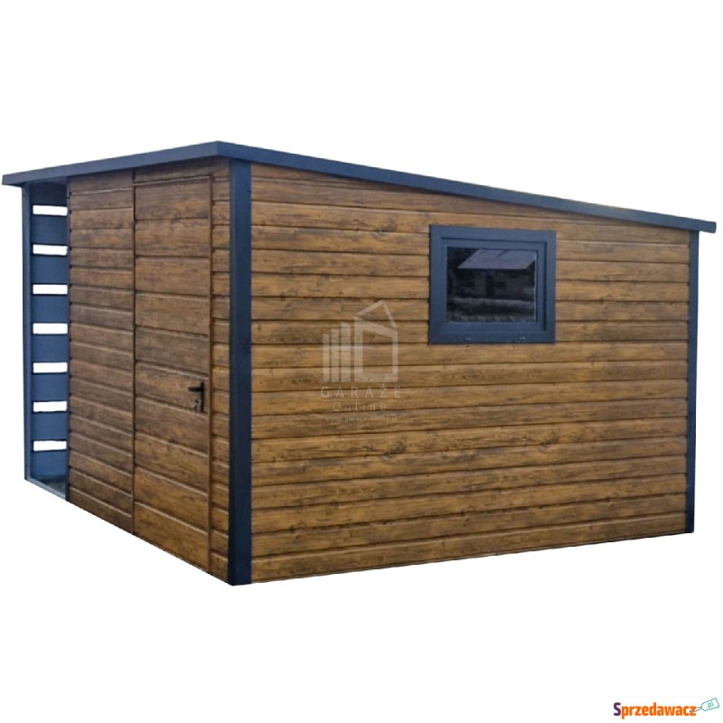 Schowek domek ogrodowy 2,5x3m drzwi okno drew... - Altany, domki, namioty - Żnin