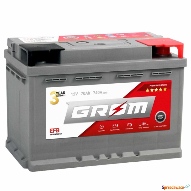 Akumulator 70Ah 740A GROM efb Start&Stop - Akumulatory - Biała Podlaska