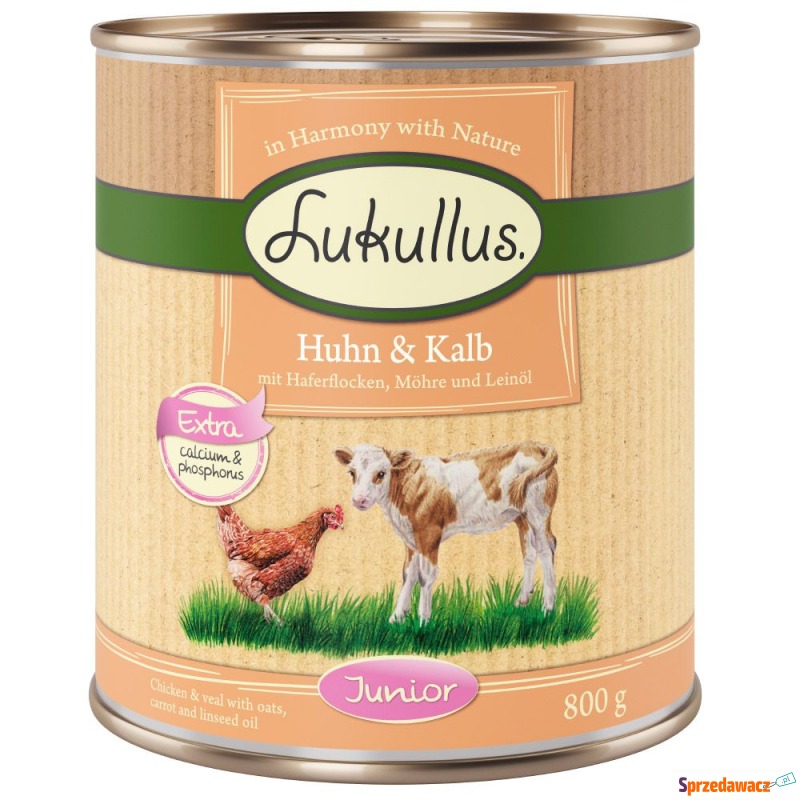 Megapakiet Lukullus Junior, 24 x 800 g - Kurczak... - Karmy dla psów - Konin
