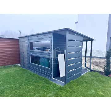 Schowek domek ogrodowy 3,8x2,5m wiata 0,7x2,5m... - Altany, domki, namioty - Tychy - zdjęcie 3