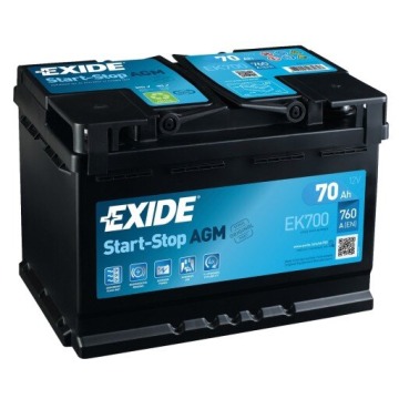 Akumulator 70Ah 760A Exide Agm Start-Stop EK700 - Akumulatory - Gdańsk - zdjęcie 1