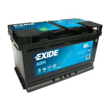 Akumulator 80Ah 800A Exide AGM start&stop EK800 - Akumulatory - Gdańsk - zdjęcie 1