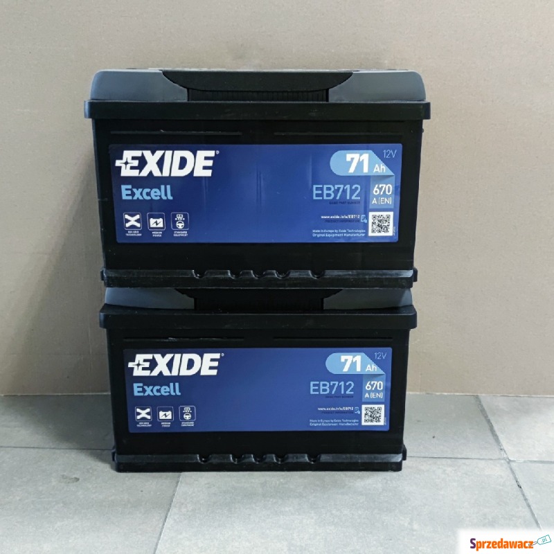 Akumulator 71Ah 670A Exide Excell  EB712 - Akumulatory - Lublin