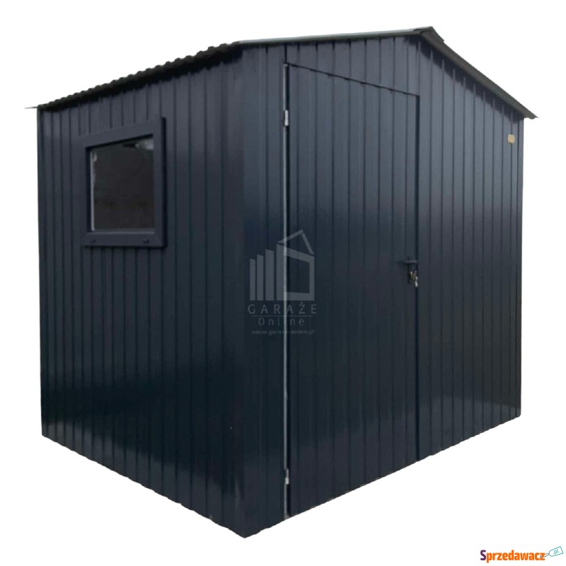 Schowek domek ogrodowy 2,5x2m drzwi okno antracyt... - Altany, domki, namioty - Przemyśl