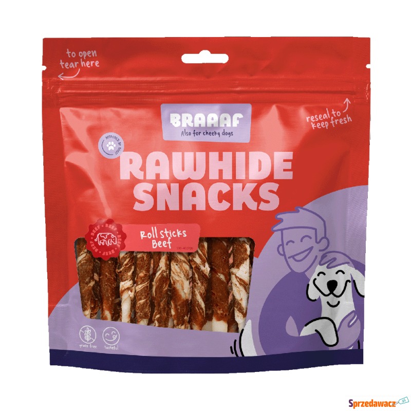 Braaaf Chew Sticks wołowina, dorsz dla psów -... - Przysmaki dla psów - Kielce