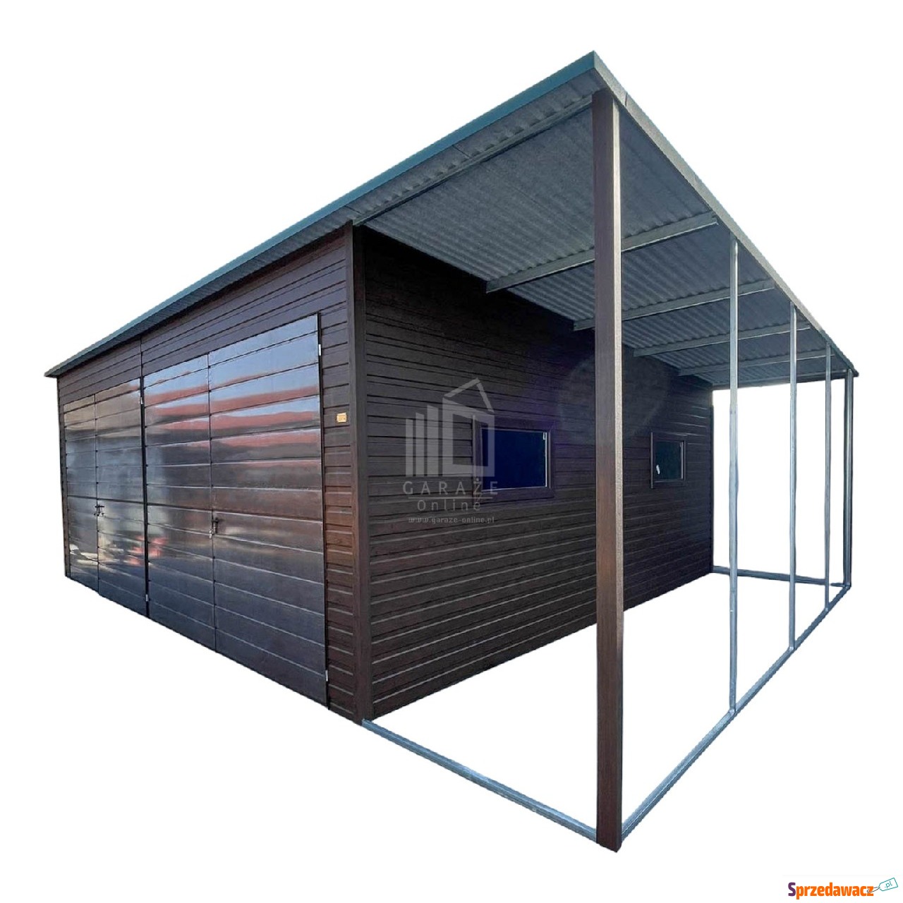 Garaż blaszany 7x6m + wiata 1,6m...