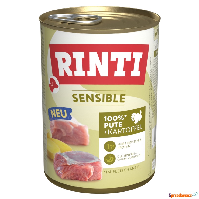 Megapakiet RINTI Sensible, 24 x 400 g - Indyk... - Karmy dla psów - Białystok