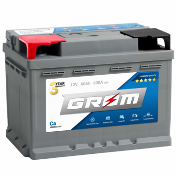 Akumulator  60Ah 600A En Grom Premium Dtr Lewy Plus