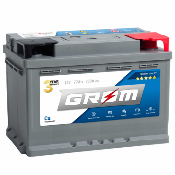 Akumulator Grom Premium 77Ah 750A EN Grom Premium Dtr Prawy Plus