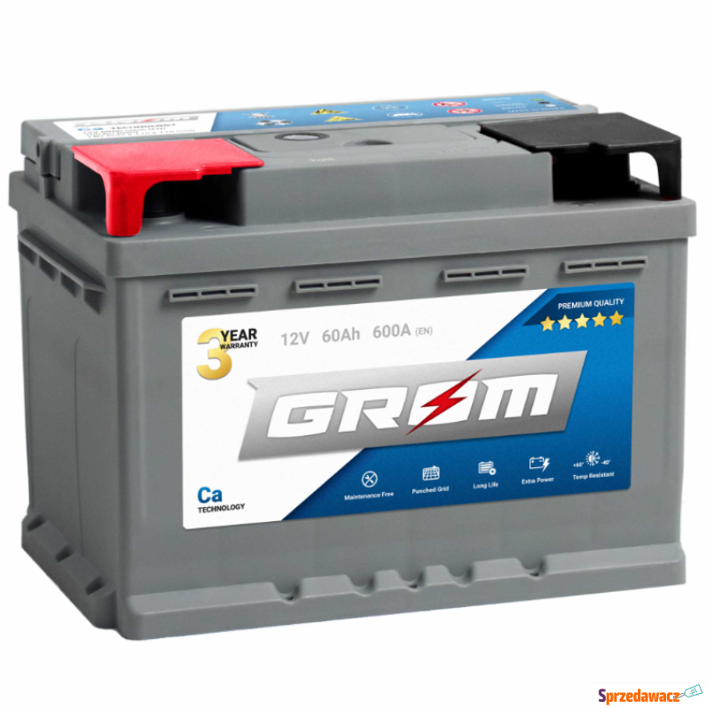 Akumulator  60Ah 600A En Grom Premium Dtr Lewy... - Akumulatory - Słupsk