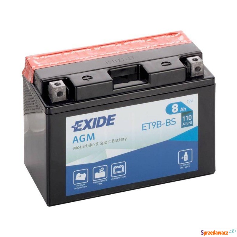Akumulator motocyklowy ET9B-BS 8Ah 110A en Exide - Układ elektryczny - Bydgoszcz