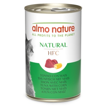 Korzystny pakiet Almo Nature HFC, 12 x 140 g - Tuńczyk i kukurydza