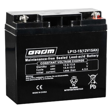 Akumulator żelowy 12V 15Ah GROM LP12-15