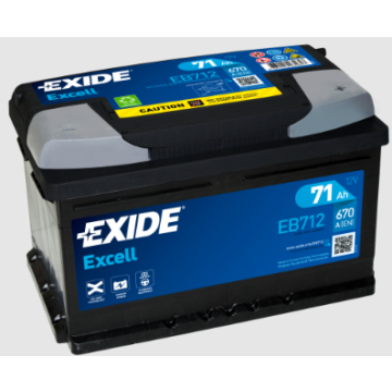 Akumulator 71Ah 670A  Exide Excell EB712 Prawy... - Akumulatory - Kalisz - zdjęcie 1