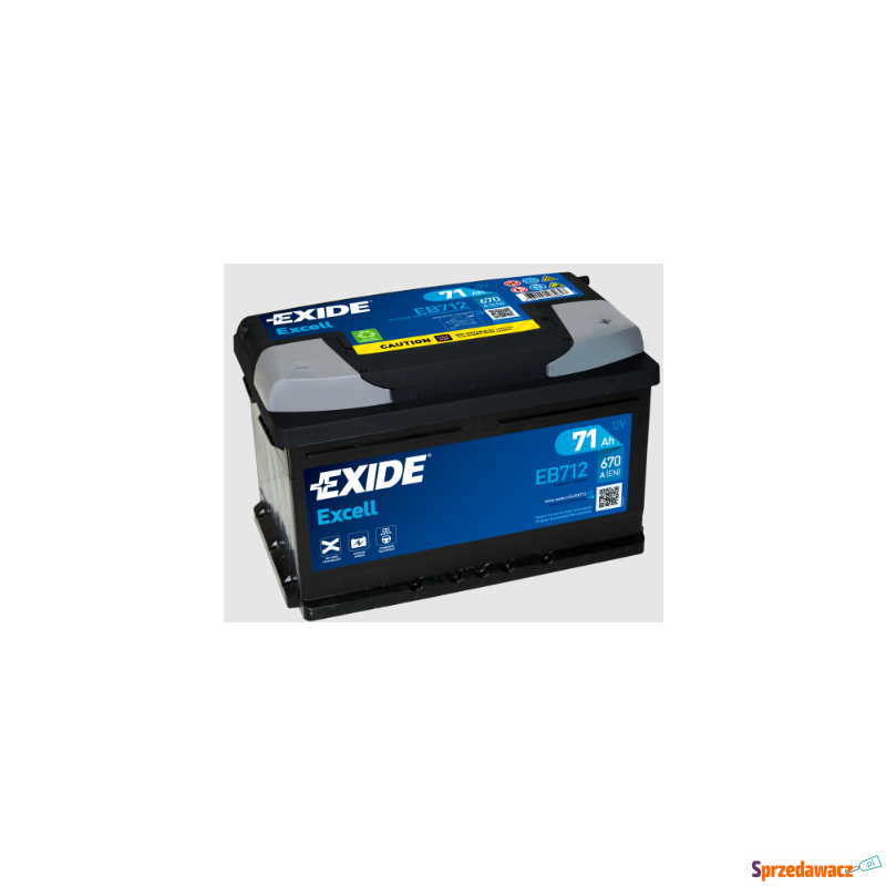Akumulator 71Ah 670A  Exide Excell EB712 Prawy... - Akumulatory - Kalisz
