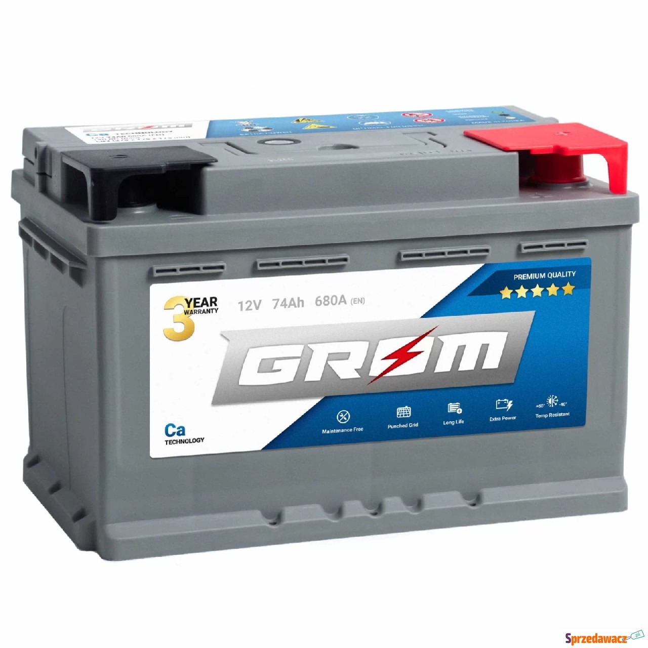 Akumulator 74Ah 680A GROM Premium