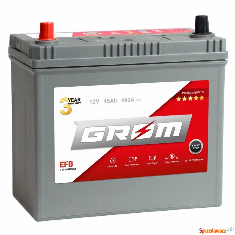 Akumulator EFB 45Ah 460A Japan L+/P+ Grom - Akumulatory - Mielec
