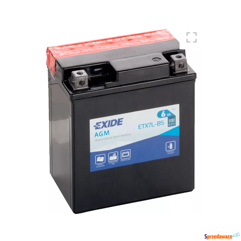 Akumulator YTX7L 12V 6Ah 100A motocyklowy Exide - Układ elektryczny - Piekary Śląskie