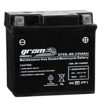 Akumulator 12V 4Ah 80A YTX5L-B motocyklowy Grom