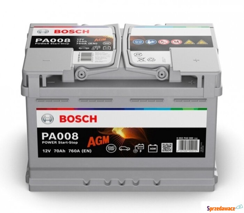 Akumulator AGM 70Ah 760A Bosch PA008 - Akumulatory - Wrocław