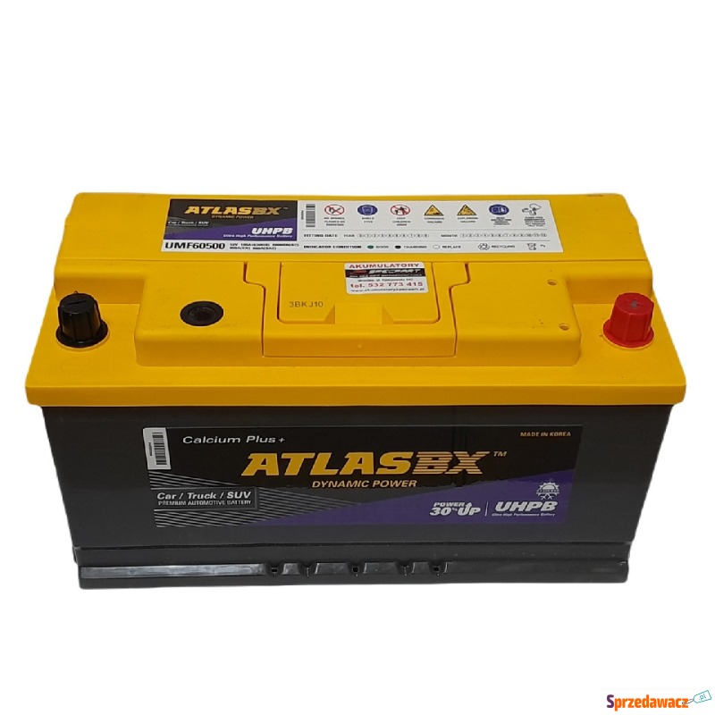 Akumulator 105Ah 850A P+ atlas bx Dynamic Power - Akumulatory - Wrocław